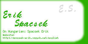 erik spacsek business card